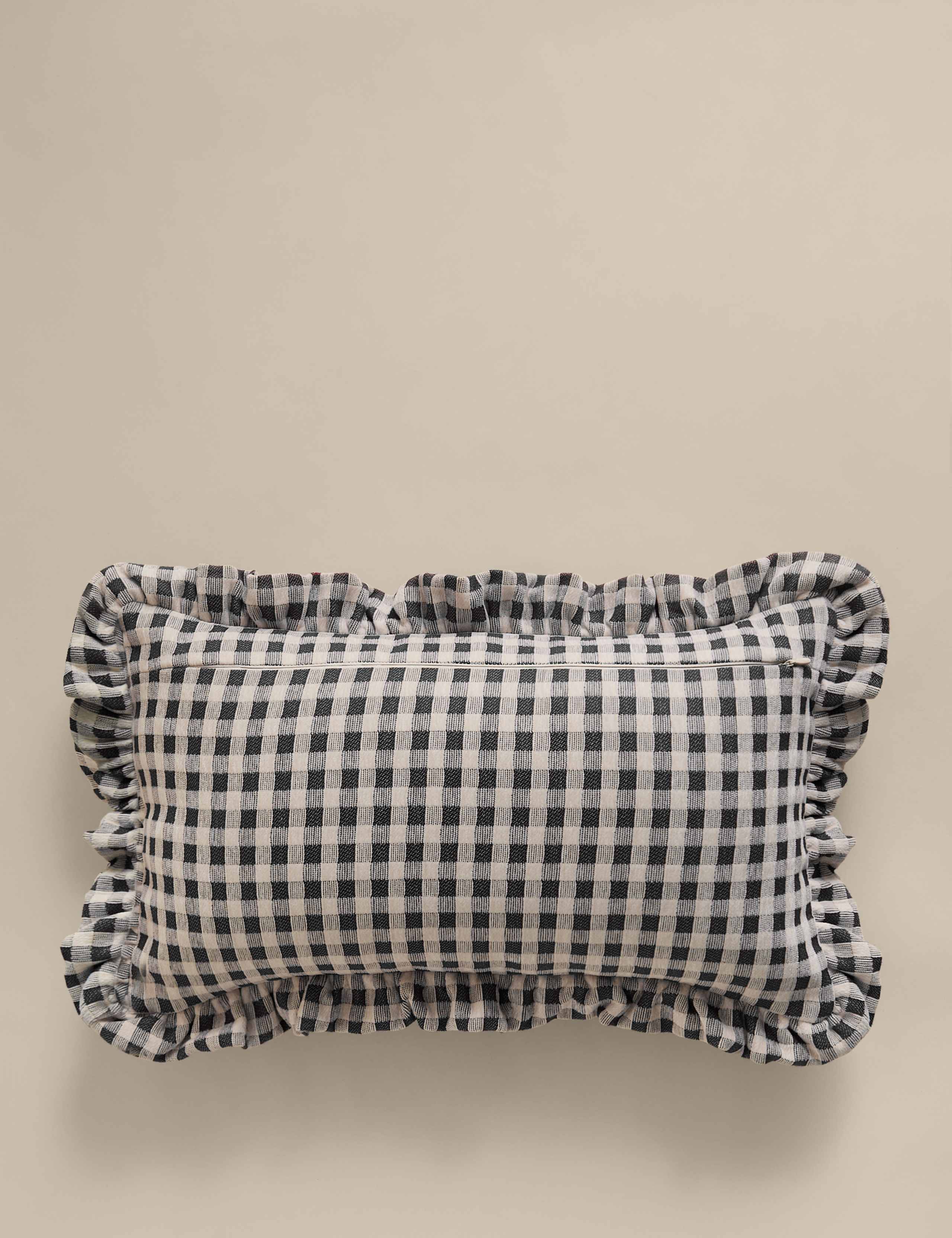 chenille gingham bolster cushion 30x50cm, UK version