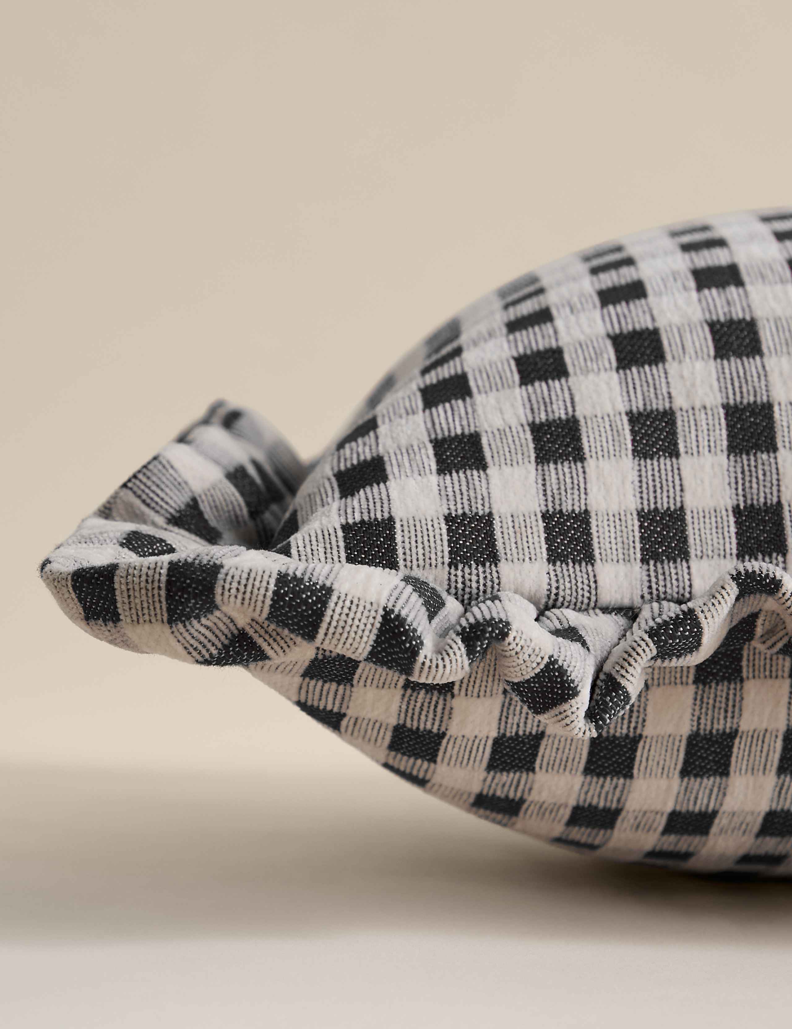 chenille gingham bolster cushion 30x50cm, UK version