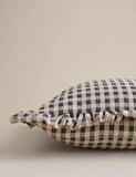 Chenille woven gingham cushion 45cm - British product