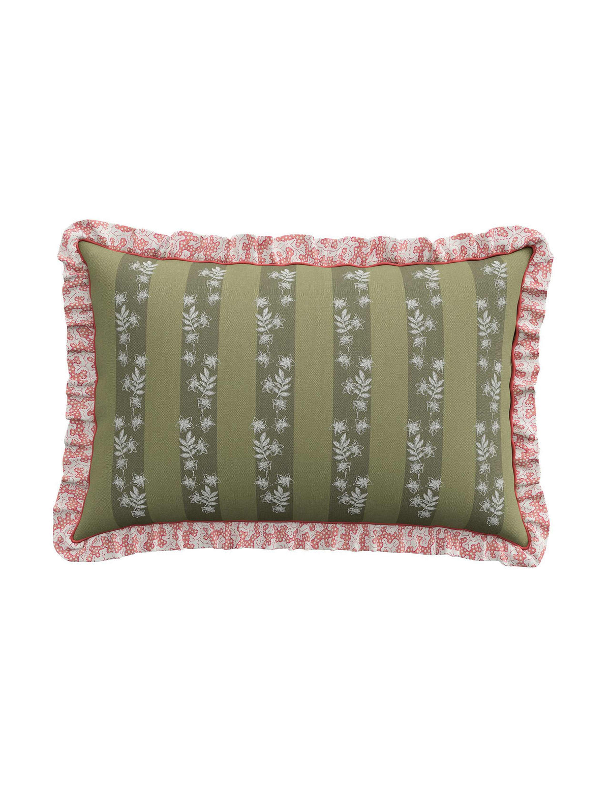 Chestnut Tree stripe frill square cushion, UK version