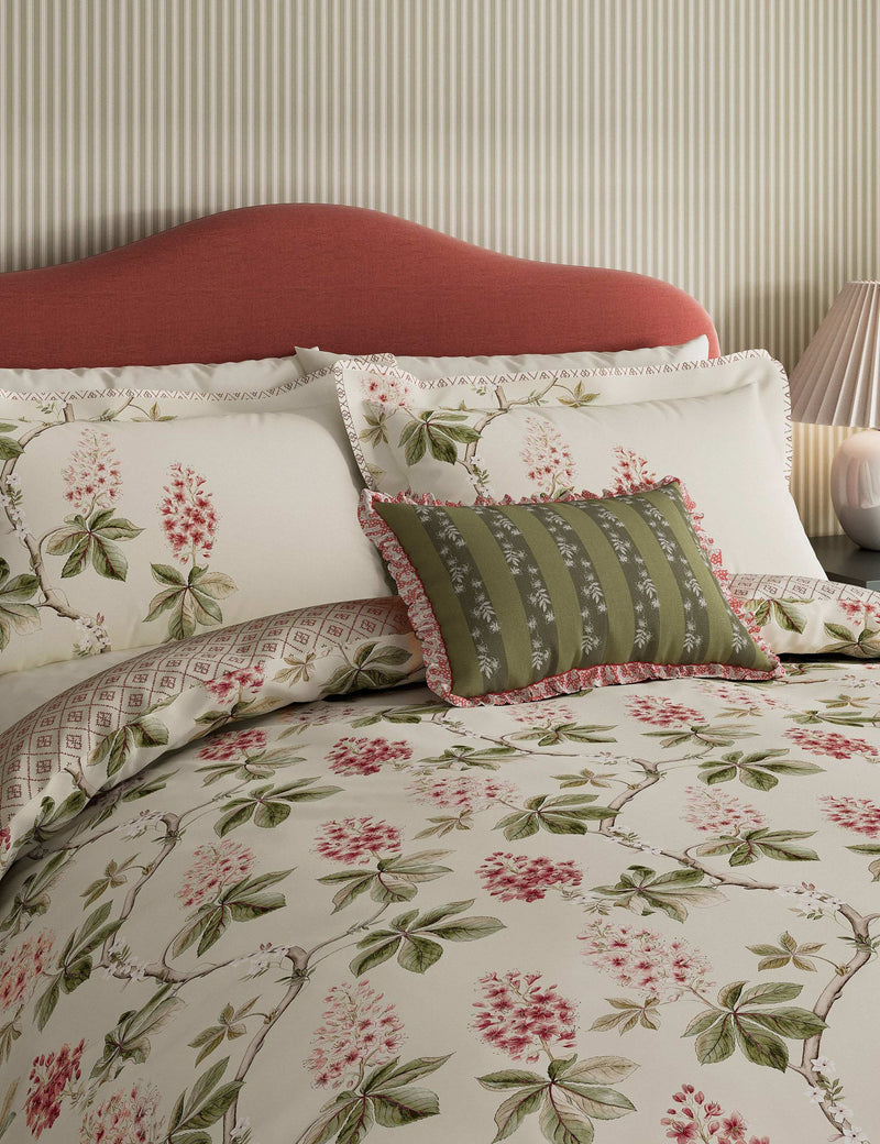 Chestnut Tree stripe frill square cushion, UK version
