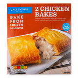 Chicken Bakes 2 pack frozen pastry snack, imported from the UK
