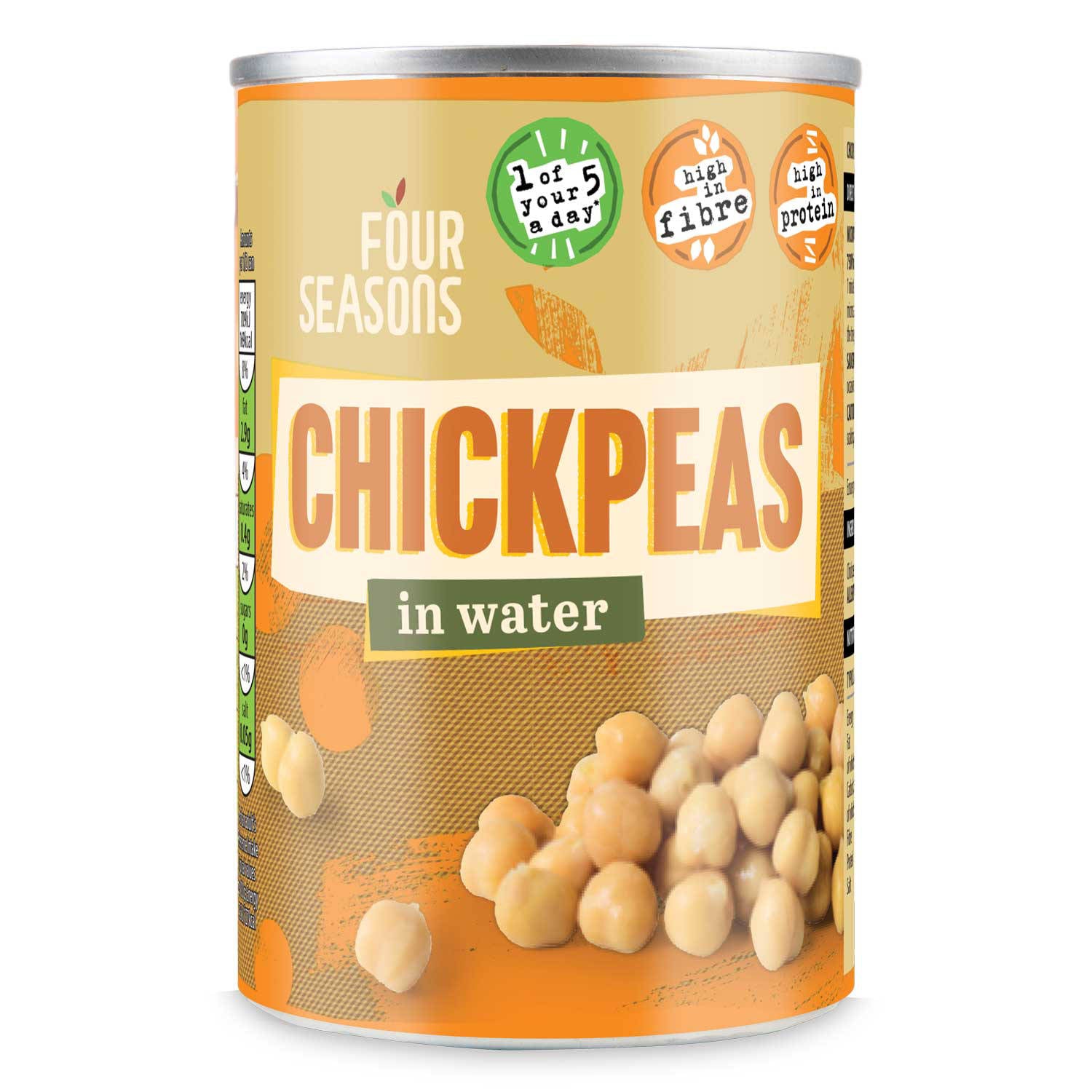 Four Seasons canned chickpeas, imported from the UK