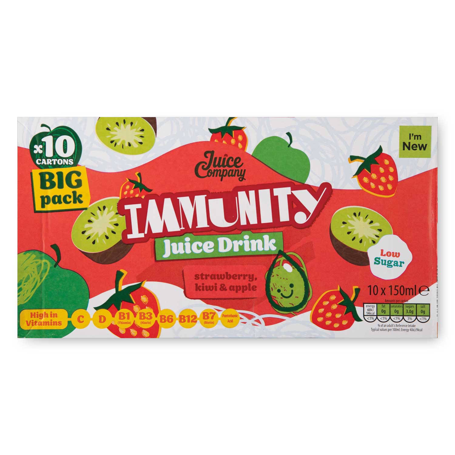 Childrens immunity juice drink strawberry kiwi apple, imported from the UK