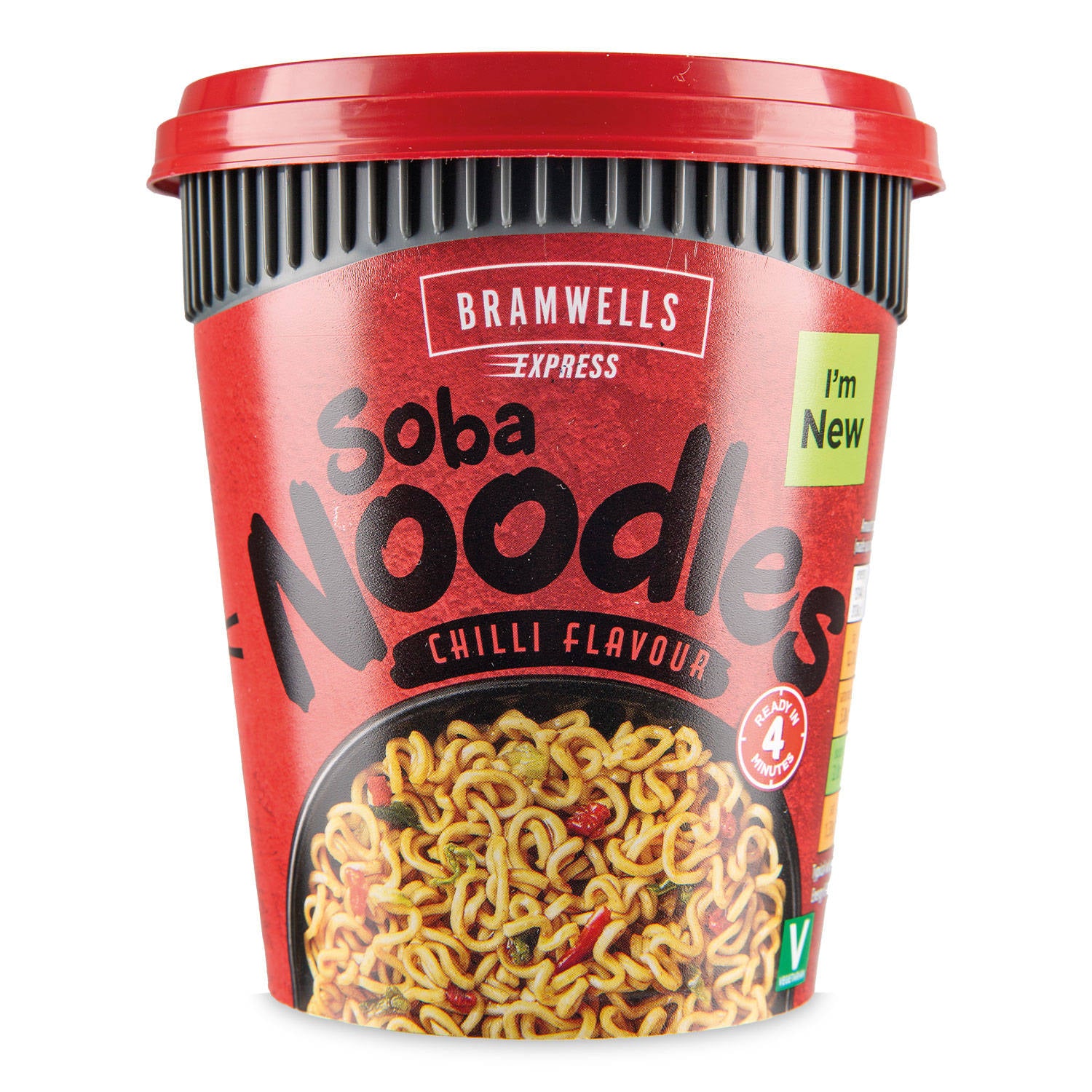 Chilli flavour soba noodles pot, imported from the UK