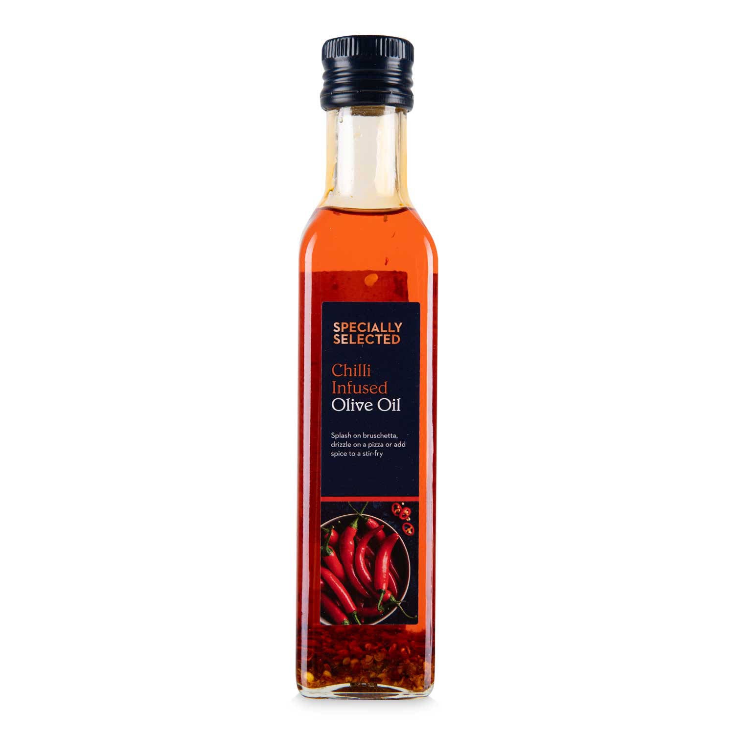 Chilli infused olive oil with dried chillies, UK version