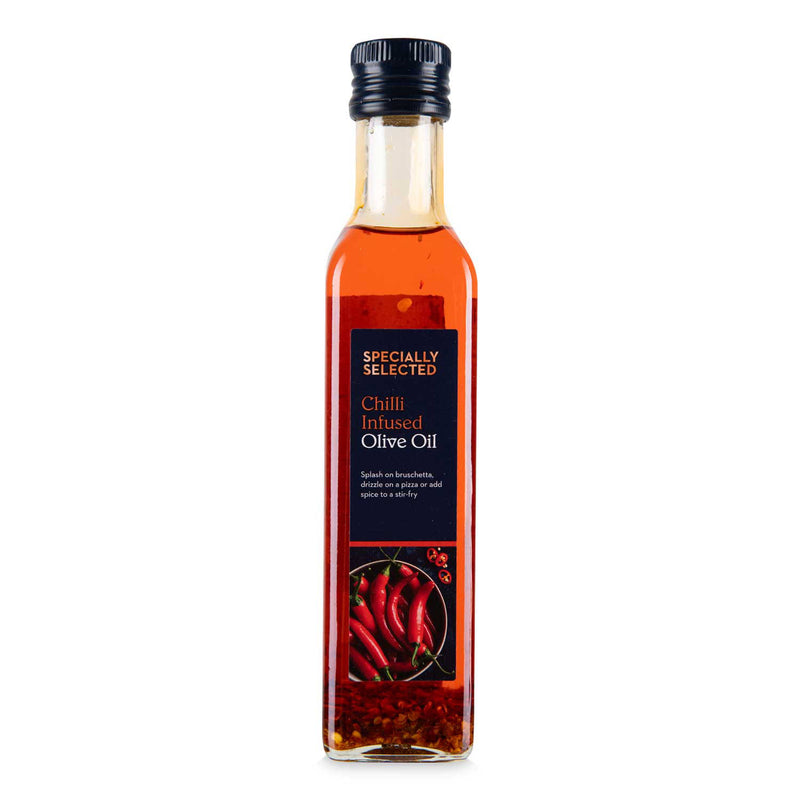 Chilli infused olive oil with dried chillies, UK version