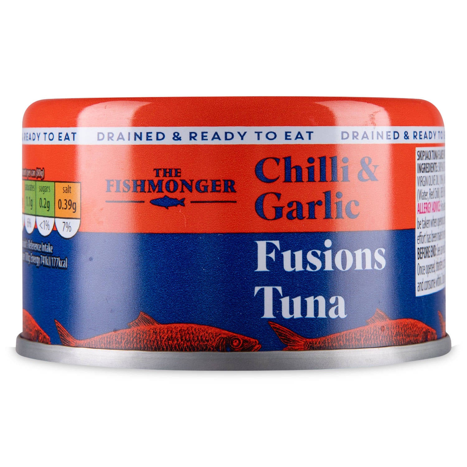 Canned chilli and garlic skipjack tuna - British product