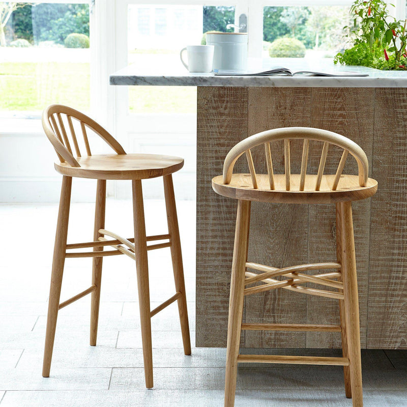 ercol Shalstone bar stool in oak, imported from the UK