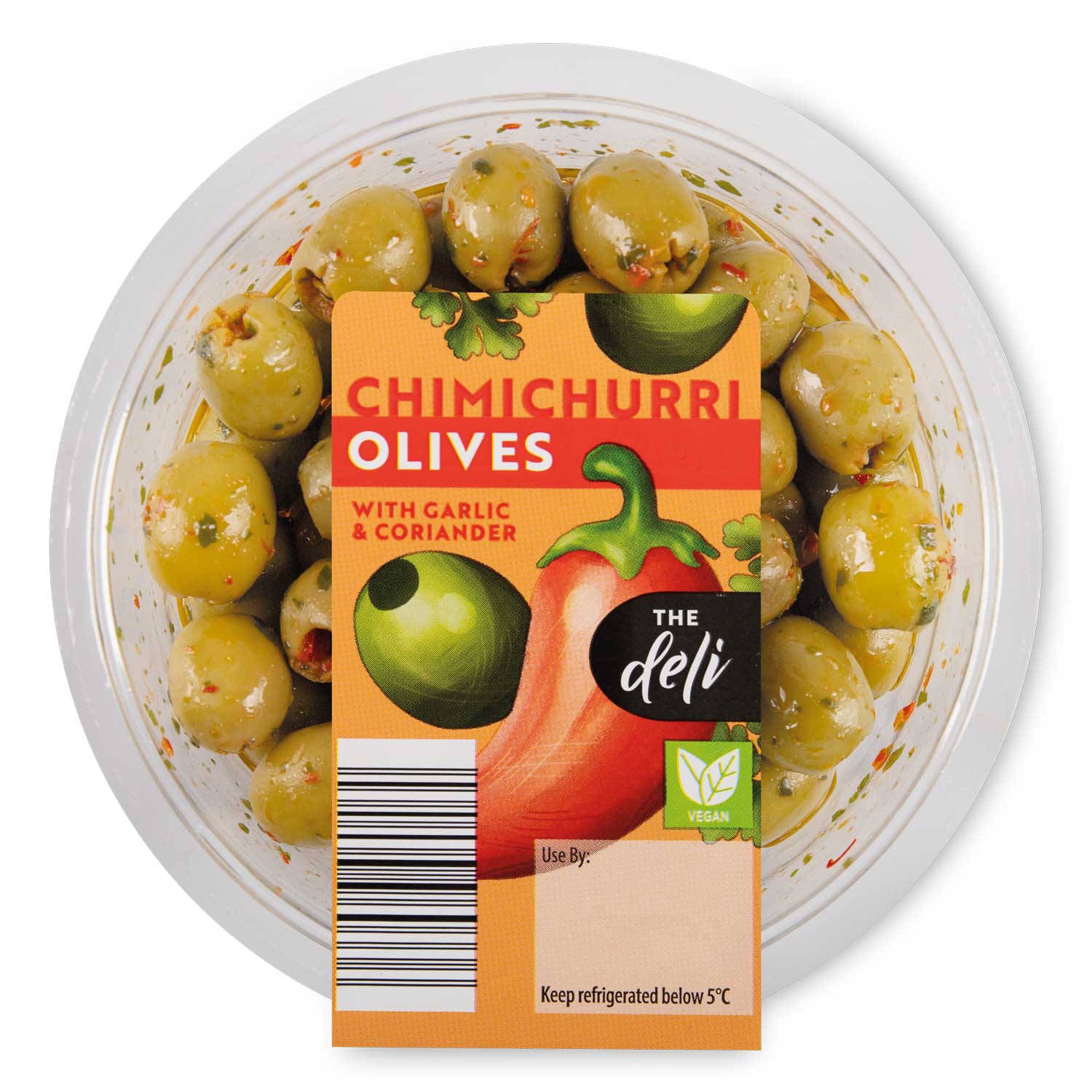 Chimichurri olives marinated in chimichurri sauce 140g, UK version
