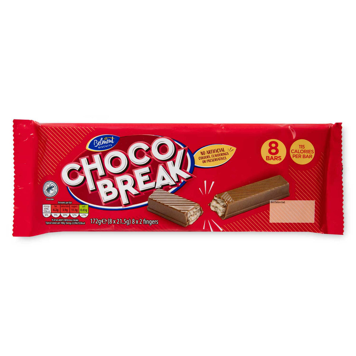 Choco Break chocolate snack multipack 8 bars, imported from the UK