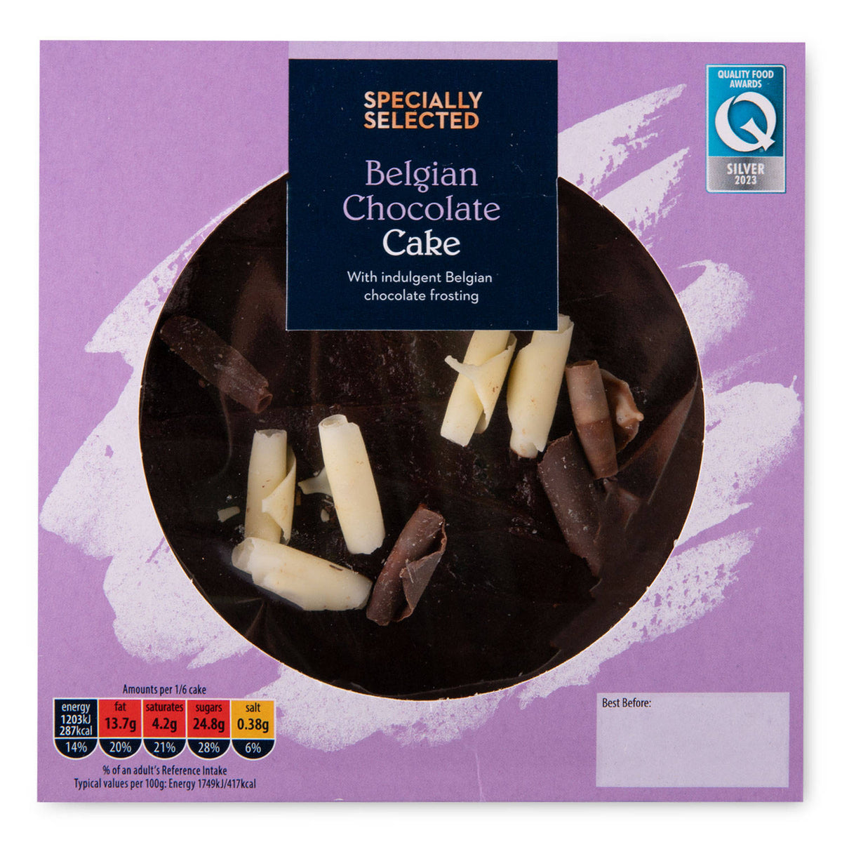 Chocolate cake made with sugar and wheat flour, UK version
