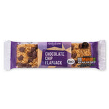 Chocolate chip flapjack with milk, a British snack, UK version