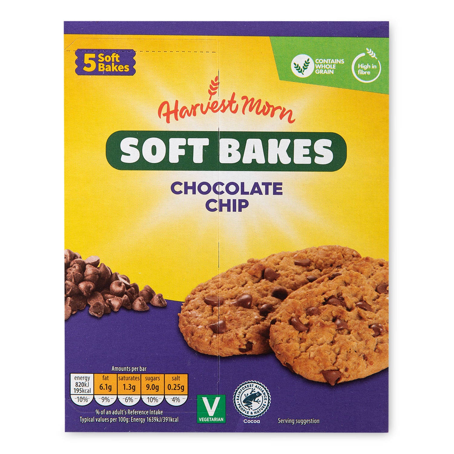 Chocolate chip soft bakes 5 pack, imported from the UK