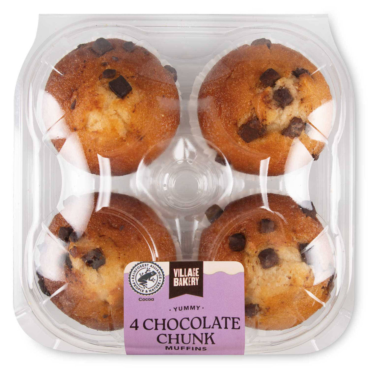 Chocolate chunk muffins with chocolate chunks, UK version