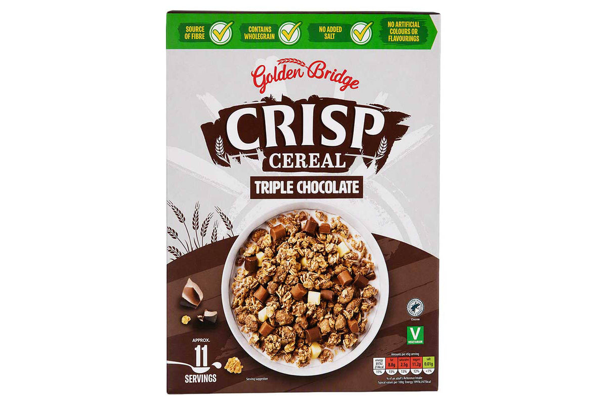 Chocolate crisp cereal breakfast with Rainforest Alliance cocoa, UK version