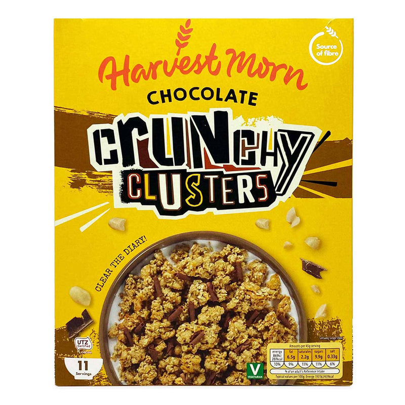 Chocolate Crunchy Clusters cereal, imported from the UK