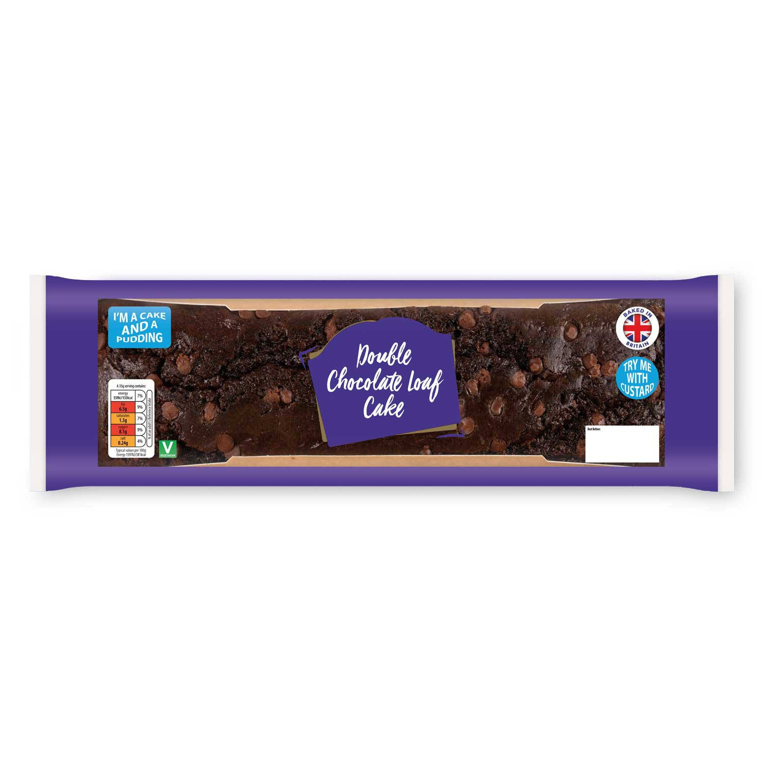 Chocolate jumbo loaf cake 600g, imported from the UK