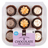Chocolate mini cupcakes with sweet frosting, UK version