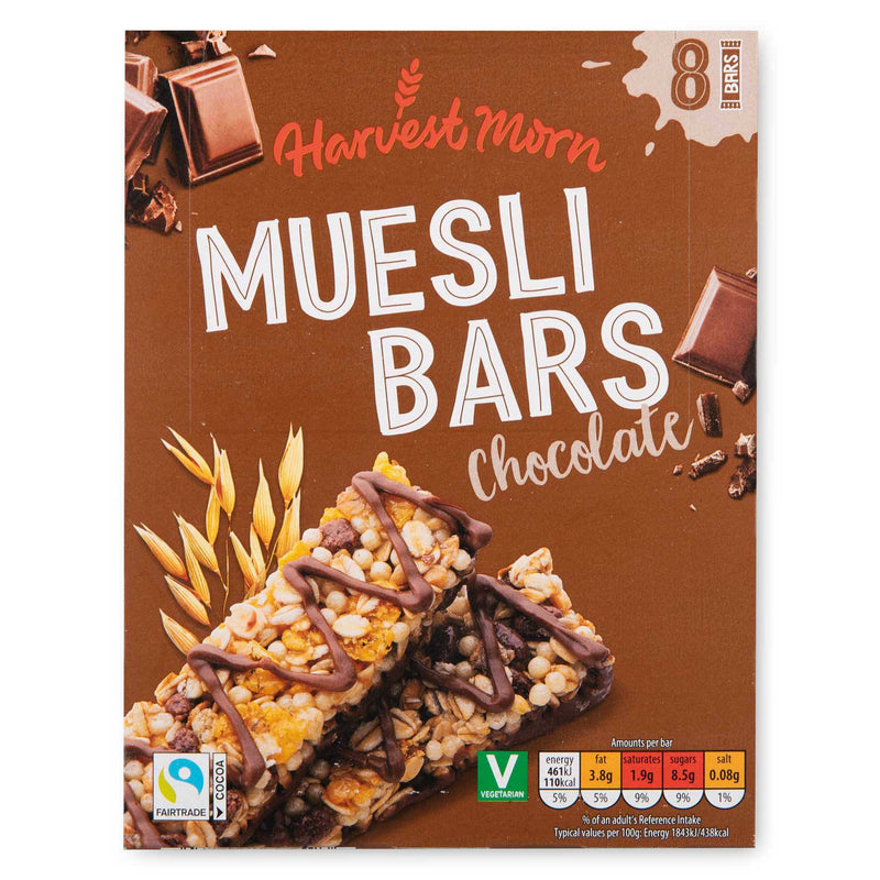 Chocolate muesli bars 8-pack of 25g (British brand)