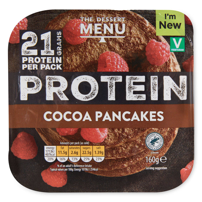 Chocolate protein pancakes, soy free - British product