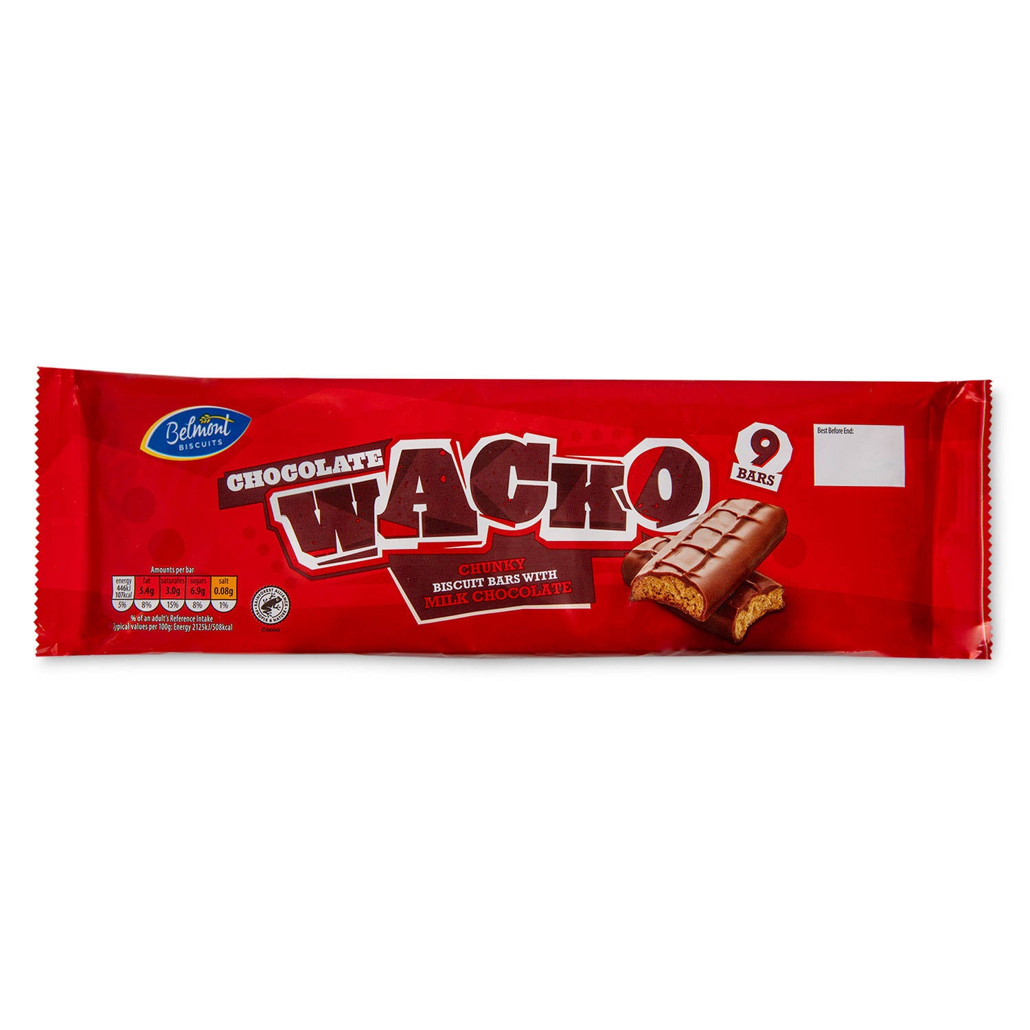 Chocolate Wacko biscuit bars 9 pack (British brand)