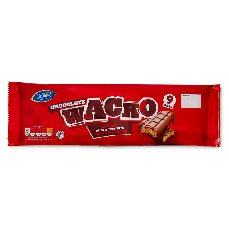 Chocolate Wacko biscuit bars 9 pack (British brand)