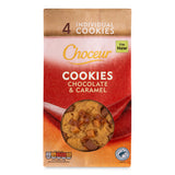 Chocolate and caramel cookies made with wheat flour, UK version