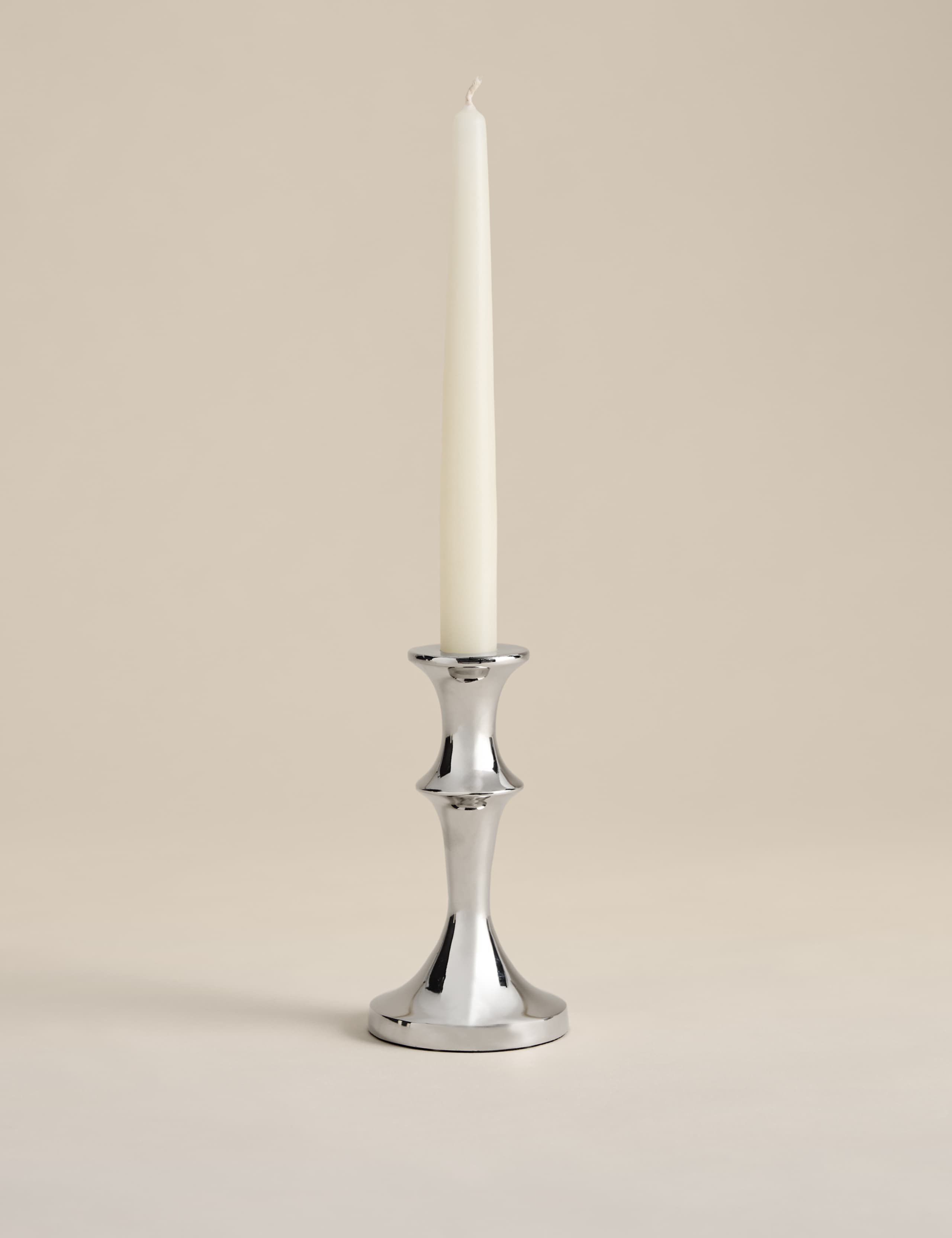 Chrome dinner candle holder 15.5cm, UK version