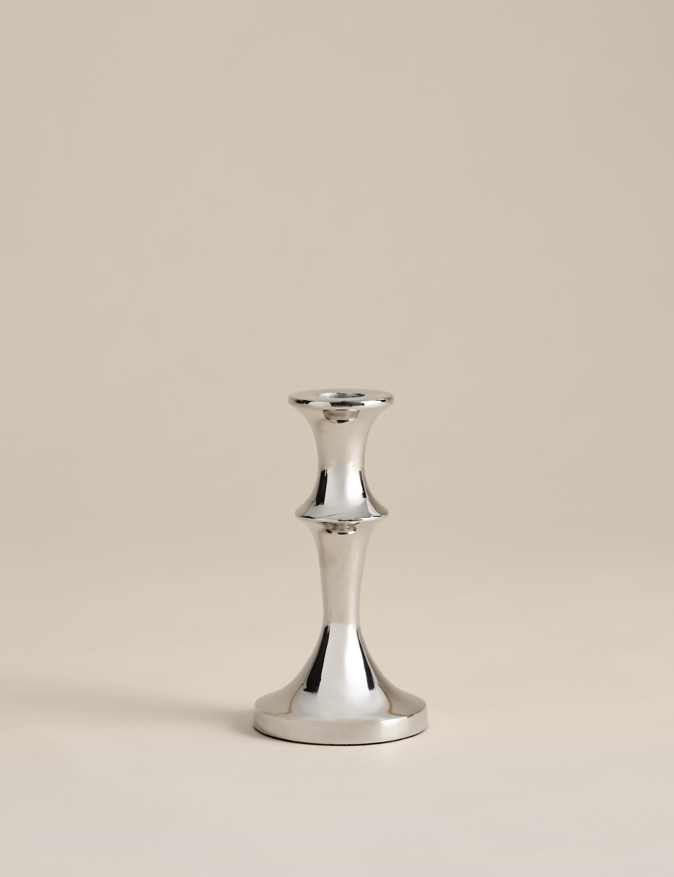 Chrome dinner candle holder 15.5cm, UK version