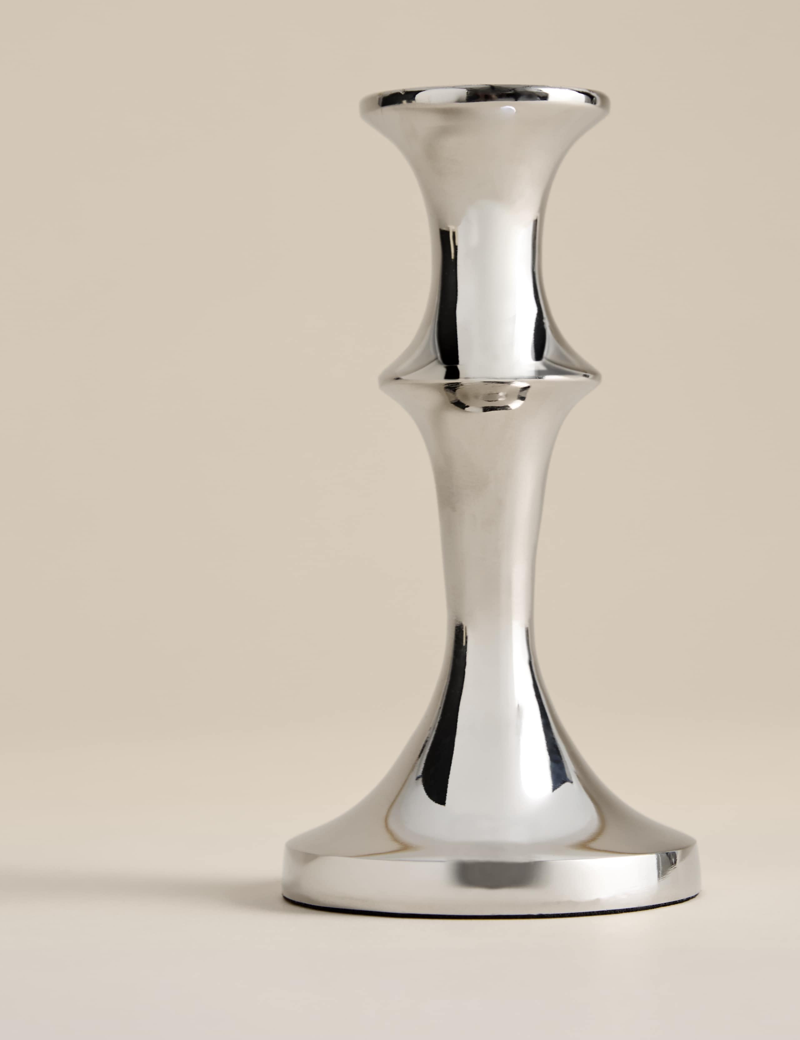 Chrome dinner candle holder 15.5cm, UK version