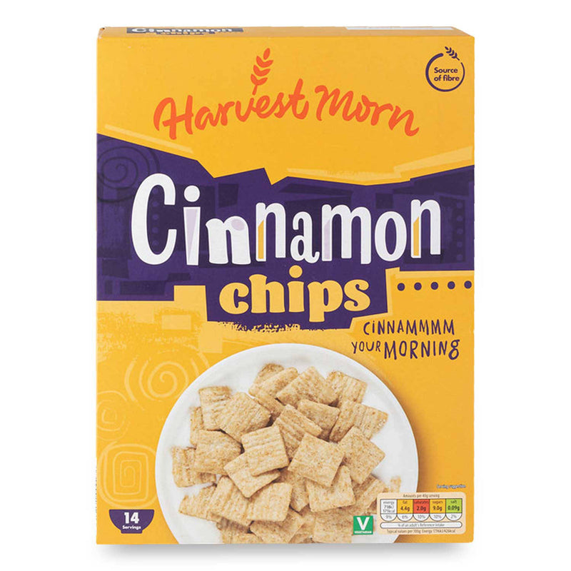 Cinnamon chips cereal, wheat flakes with cinnamon (British brand)