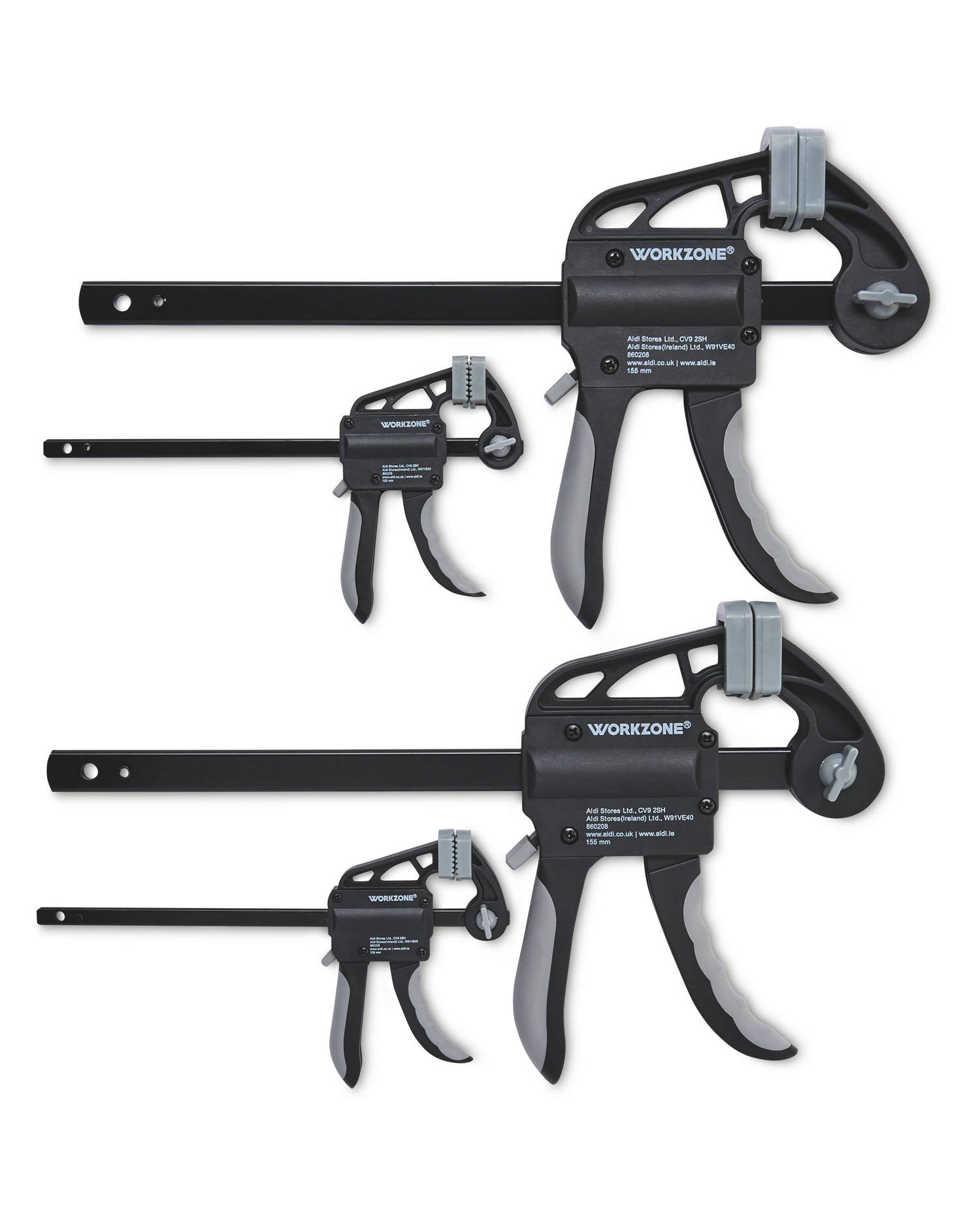 Clamping jaw set with 4-piece ratcheting clamps, imported from the UK