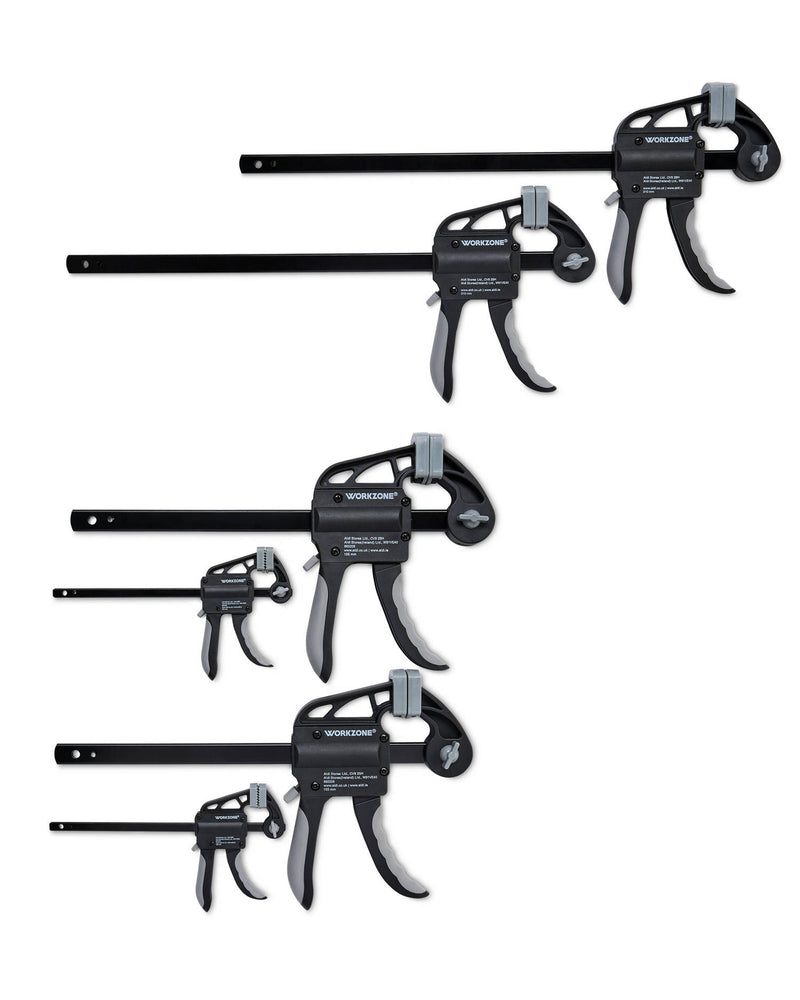 Clamping jaw set with 4-piece ratcheting clamps, imported from the UK