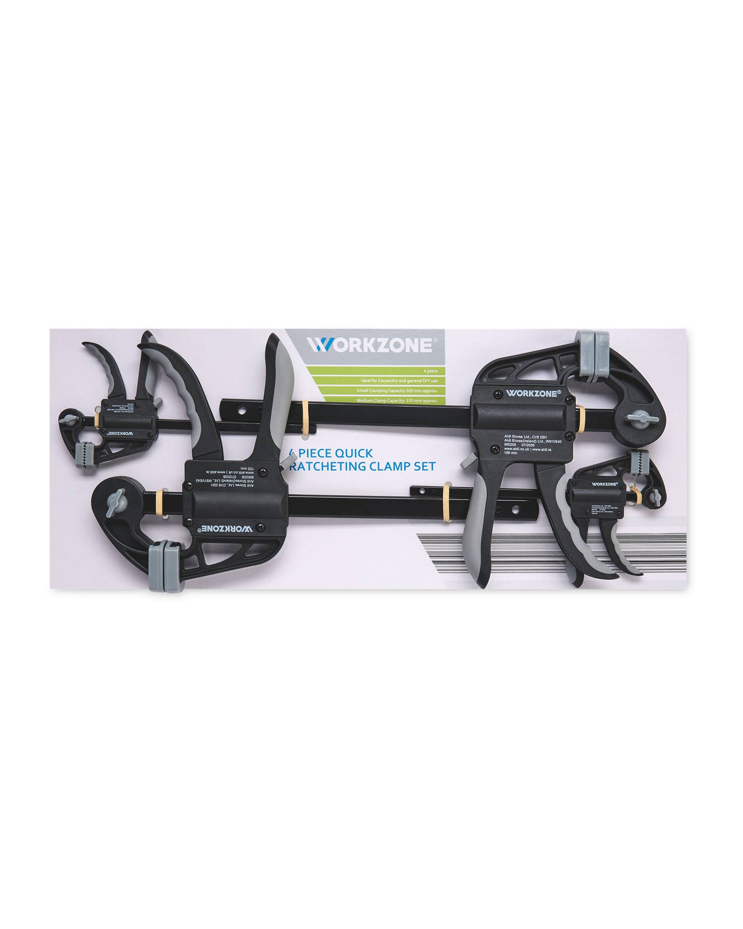 Clamping jaw set with 4-piece ratcheting clamps, imported from the UK