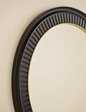 Classic carved round mirror with wooden frame 90 cm - British product