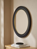 Classic carved round mirror with wooden frame 90 cm - British product