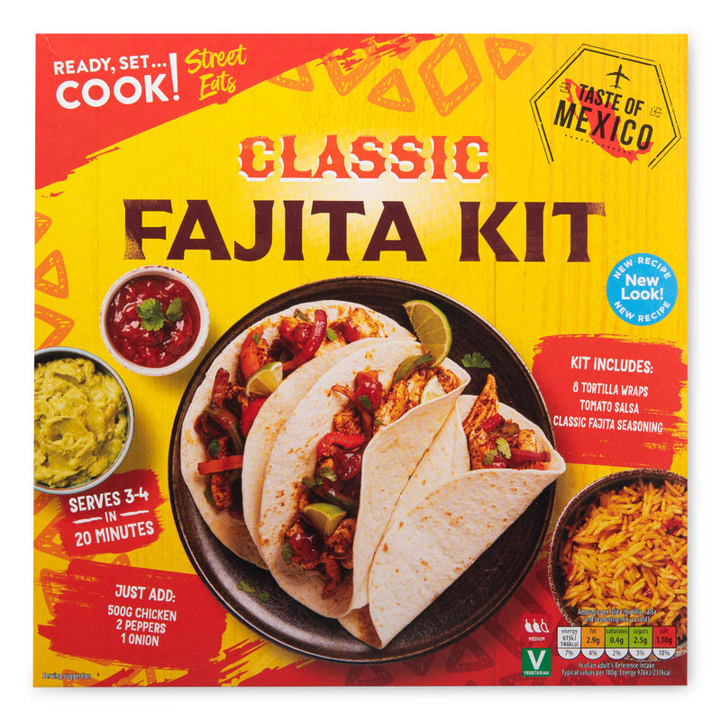 Classic fajita kit with wheat flour tortillas, UK version