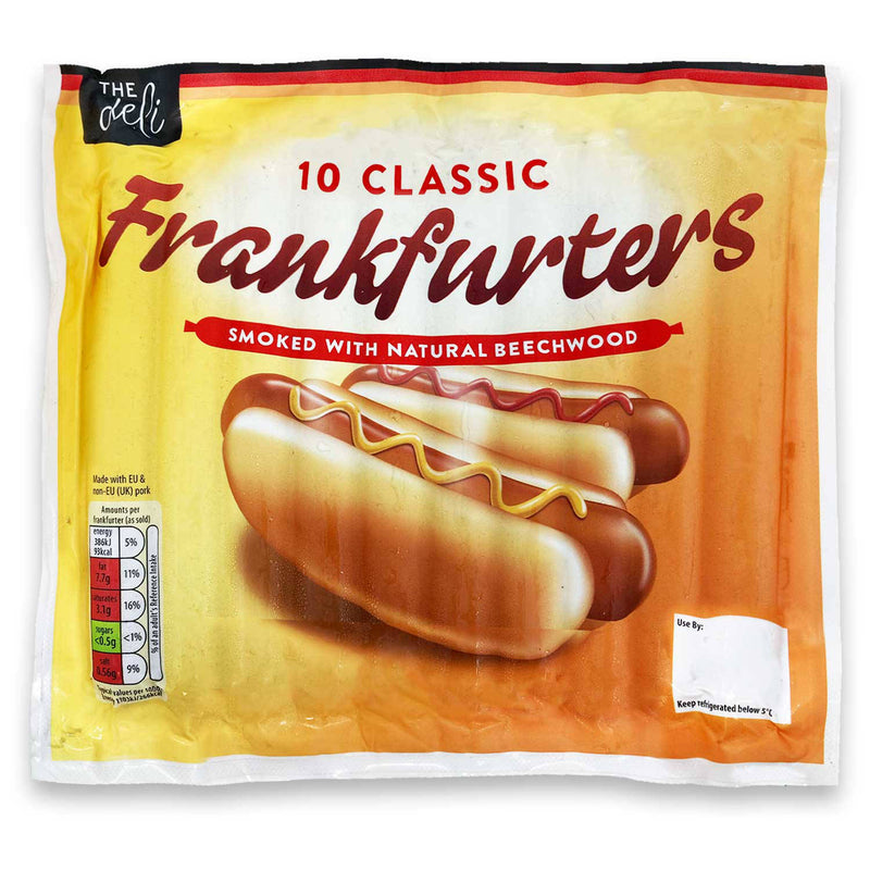 Classic frankfurters 10 pack pork sausages, UK version