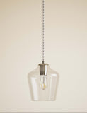 Claudia pendant light clear glass shade, imported from the UK