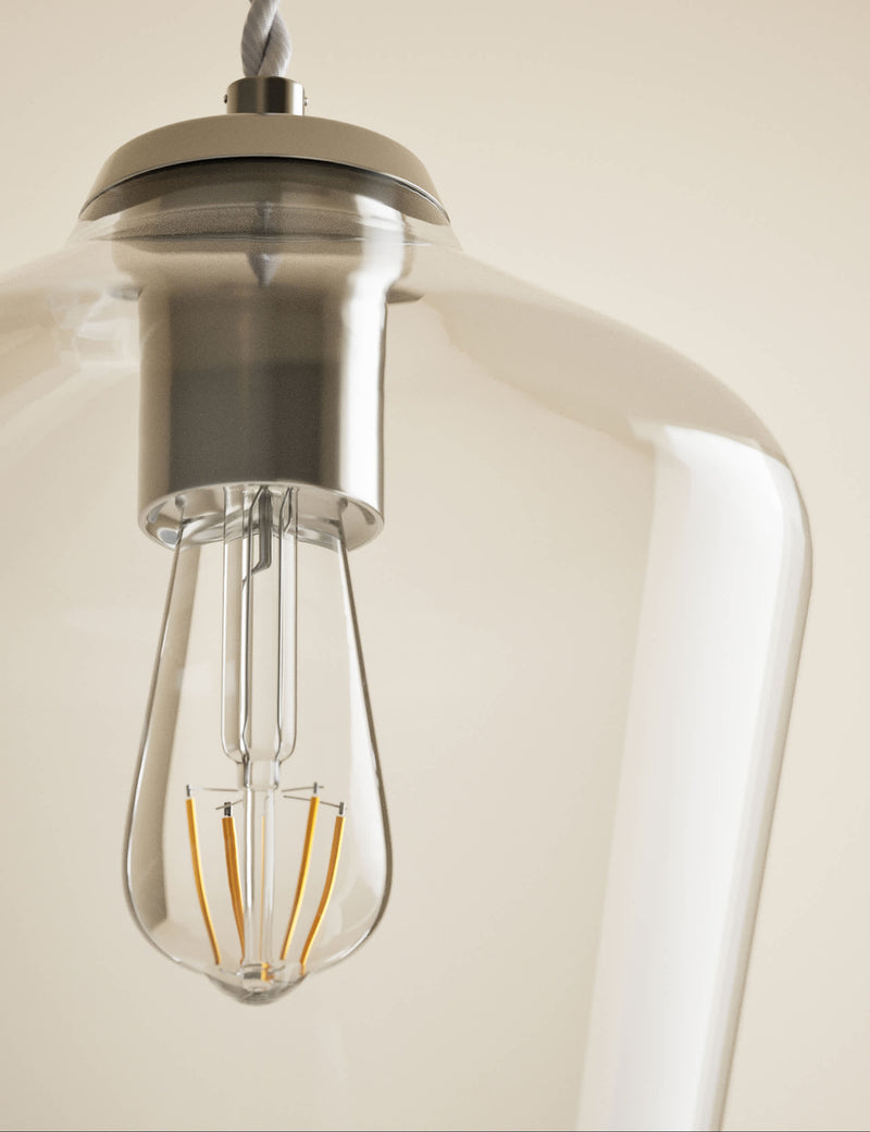 Claudia pendant light clear glass shade, imported from the UK