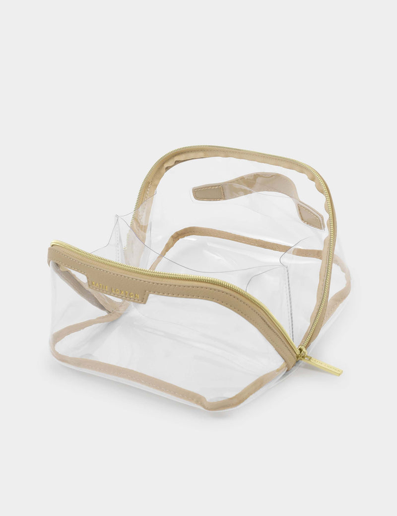 Katie Loxton clear fold-out wash bag, UK version