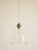 Clear glass bell shape pendant light 26 cm wide (British brand)