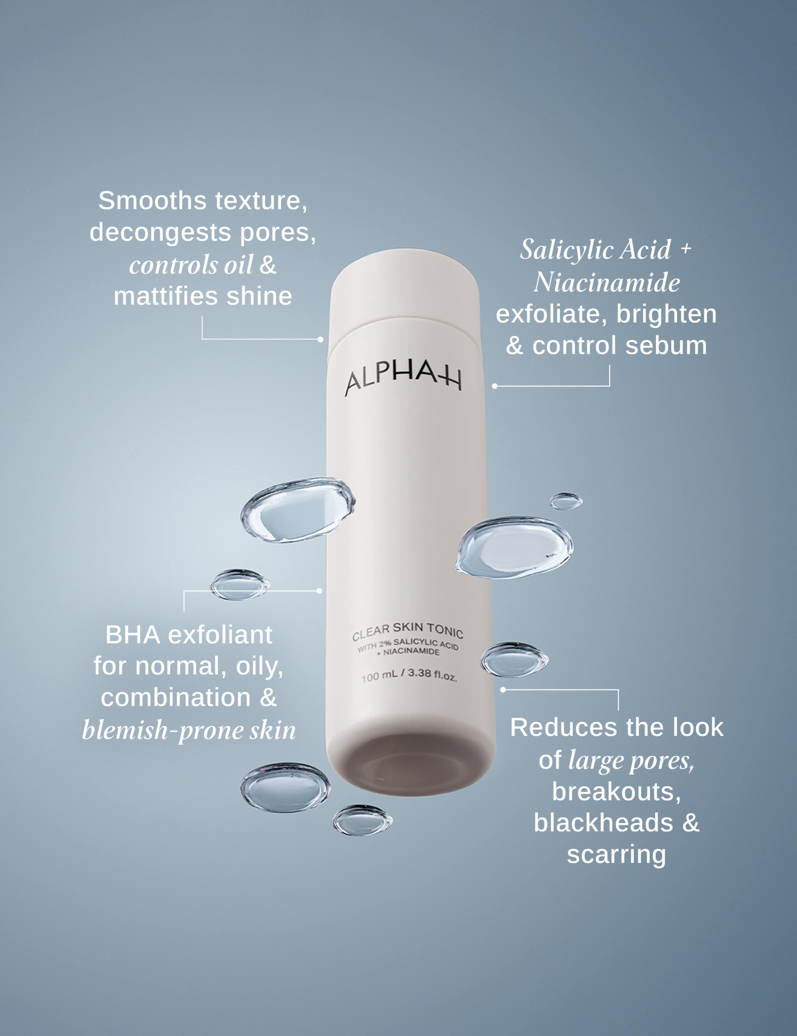 Clear Skin Tonic exfoliating toner 100ml - British product