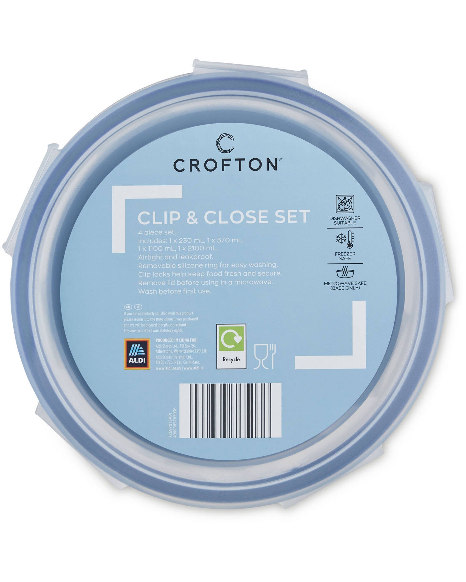 Clip & Close 4-piece food storage container set (British brand)