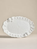 Coastal Bohemia stoneware serving platter with shell detail - British product