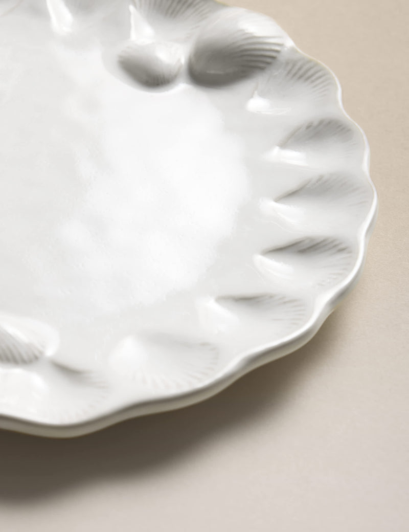 Coastal Bohemia stoneware side plate with shell detail, UK version