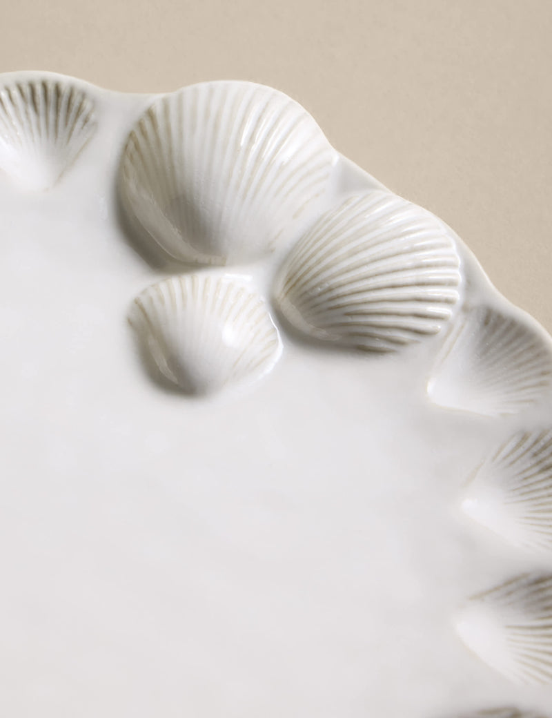 Coastal Bohemia stoneware side plate with shell detail, UK version