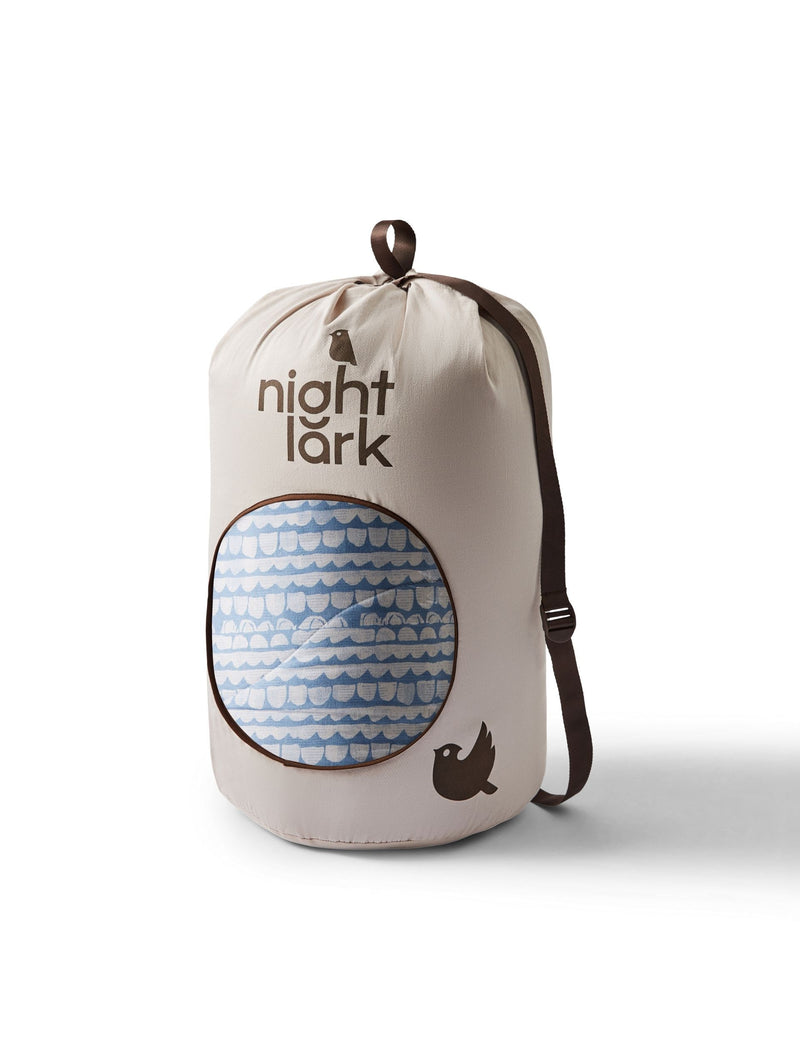 Night Lark coverless duvet and pillowcase set, imported from the UK