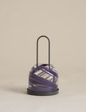 Coastal glass lantern with wave-like bands, 20cm tall, UK version
